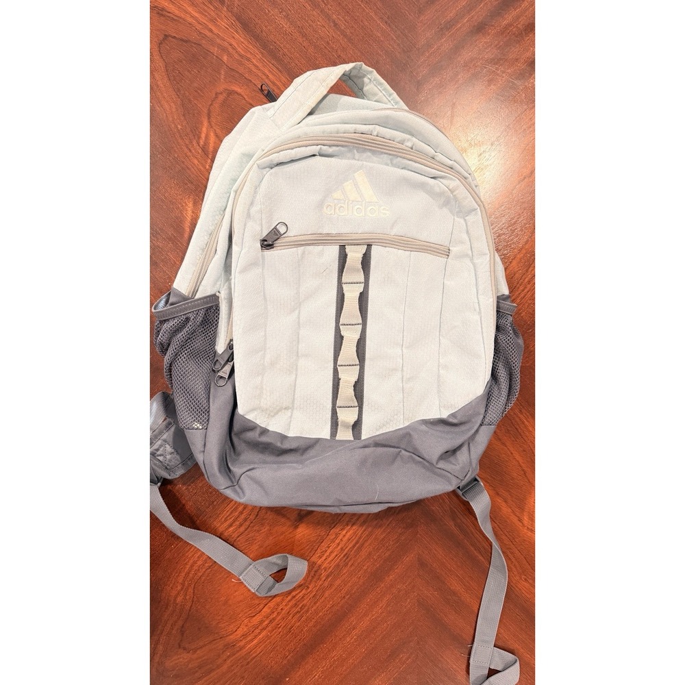 Adidas Backpack Light Blue Gray School Travel Daypack Laptop Book Bag